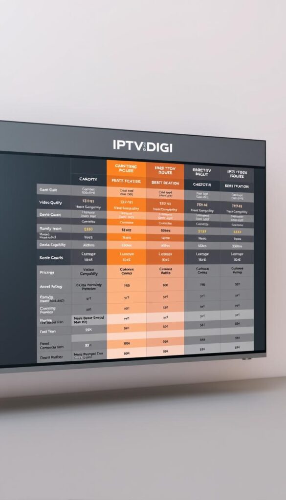 IPTV comparison chart
