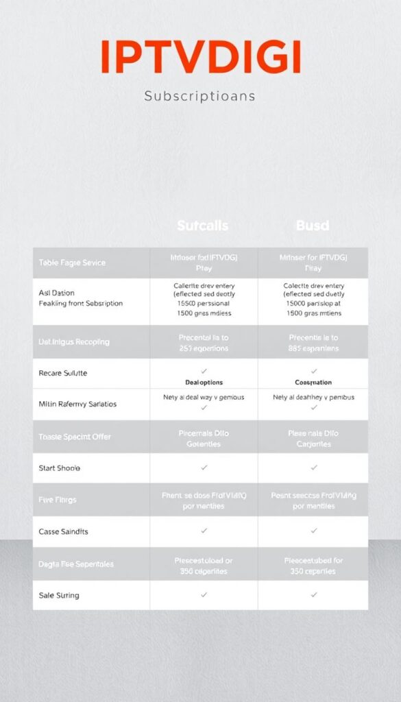 IPTVDIGI subscription plans comparison
