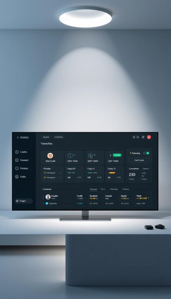 A sleek and minimalist interface showcasing the IPTVDIGI credit system, with a clean dashboard displaying essential metrics and intuitive controls. The layout features a central card-style display of credits, transactions, and user balances, set against a subtle gradient background that evokes a sense of digital elegance. Crisp icons and microinteractions guide the user experience, complemented by a muted color palette that prioritizes functionality and information density. Soft lighting from above casts a gentle glow, creating depth and dimensionality within the digital landscape. The overall impression is one of a sophisticated, user-friendly platform that empowers IPTV resellers to manage their credits and finances with ease.