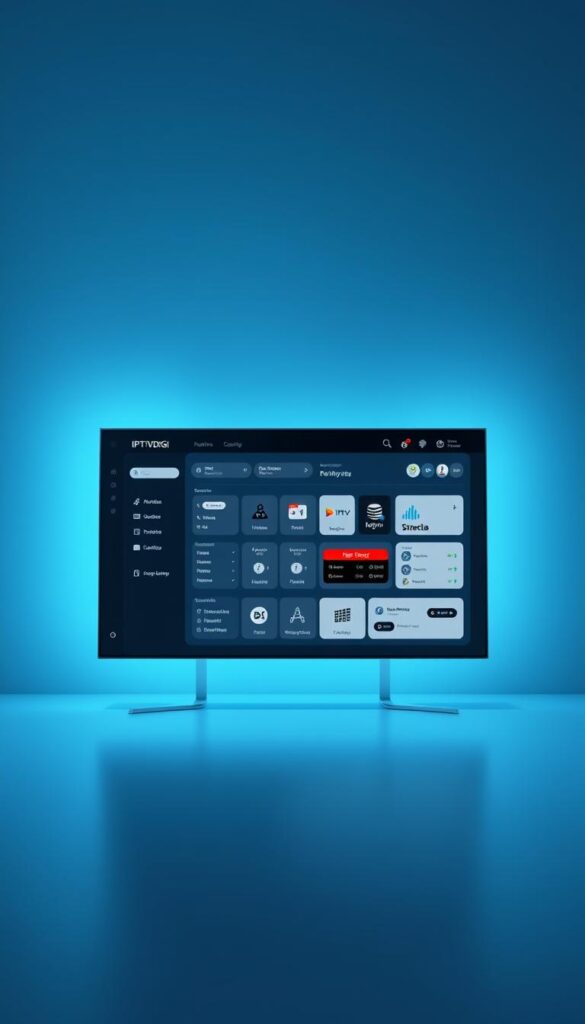 A sleek and modern IPTV reseller panel interface, set against a cool-toned, minimalist background. The panel displays the IPTVDIGI brand name prominently, conveyed through a minimalist, high-contrast logo. The layout features a clean grid of intuitive controls and customizable widgets, allowing the user to effortlessly manage their IPTV reseller business. Soft, directional lighting illuminates the panel, creating depth and highlighting the panel's crisp, responsive design. The overall tone is one of professionalism, efficiency, and technological sophistication.
