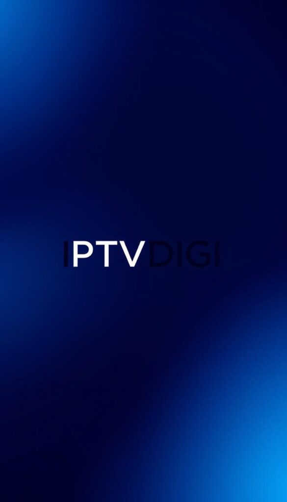 A sleek, modern IPTV service logo for IPTVDIGI, centered against a gradient background that transitions from a deep navy at the top to a vibrant cerulean at the bottom. The logo features the brand name "IPTVDIGI" in a bold, distinctive font, with the letters arranged in a clean, symmetrical layout. The design exudes a sense of professionalism, reliability, and technological prowess, conveying IPTVDIGI's positioning as a premium IPTV provider for resellers. The lighting is soft and diffused, creating a subtle sense of depth and dimension. The overall aesthetic is minimalist yet impactful, reflecting the brand's commitment to delivering a seamless and high-quality IPTV experience.