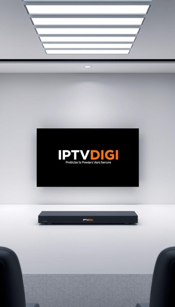 A sleek, modern website interface showcasing the IPTVDIGI IPTV reseller package. In the center, a large, high-quality product image of the IPTVDIGI IPTV reseller package, surrounded by a clean, minimalist design. The background features a subtle gradient, adding depth and dimension. The lighting is soft and even, highlighting the product details. The camera angle is slightly elevated, giving a sense of prominence and authority to the IPTVDIGI branding. The overall mood is professional, trustworthy, and visually appealing, conveying the quality and reliability of the IPTVDIGI IPTV reseller service.