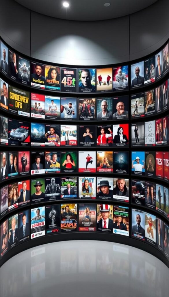 A vast, sleek media library filled with a diverse array of IPTV content, the IPTVDIGI provider's collection is showcased in a well-organized, visually striking display. Rows of high-definition thumbnails spanning a variety of genres and categories - sports, movies, TV shows, news, and more - are neatly arranged against a modern, minimalist backdrop, bathed in soft, diffused lighting that lends an air of professionalism and refinement. The scene conveys a sense of abundance, quality, and ease of navigation, inviting the viewer to explore the extensive offerings of this prominent IPTV service.