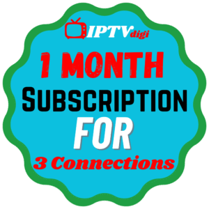 1 Month IPTV Subscription for 3 Connections
