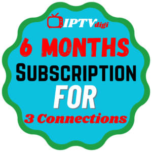 6 Months IPTV Subscription for 3 Connections