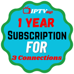 1 Year IPTV Subscription for 3 Connections